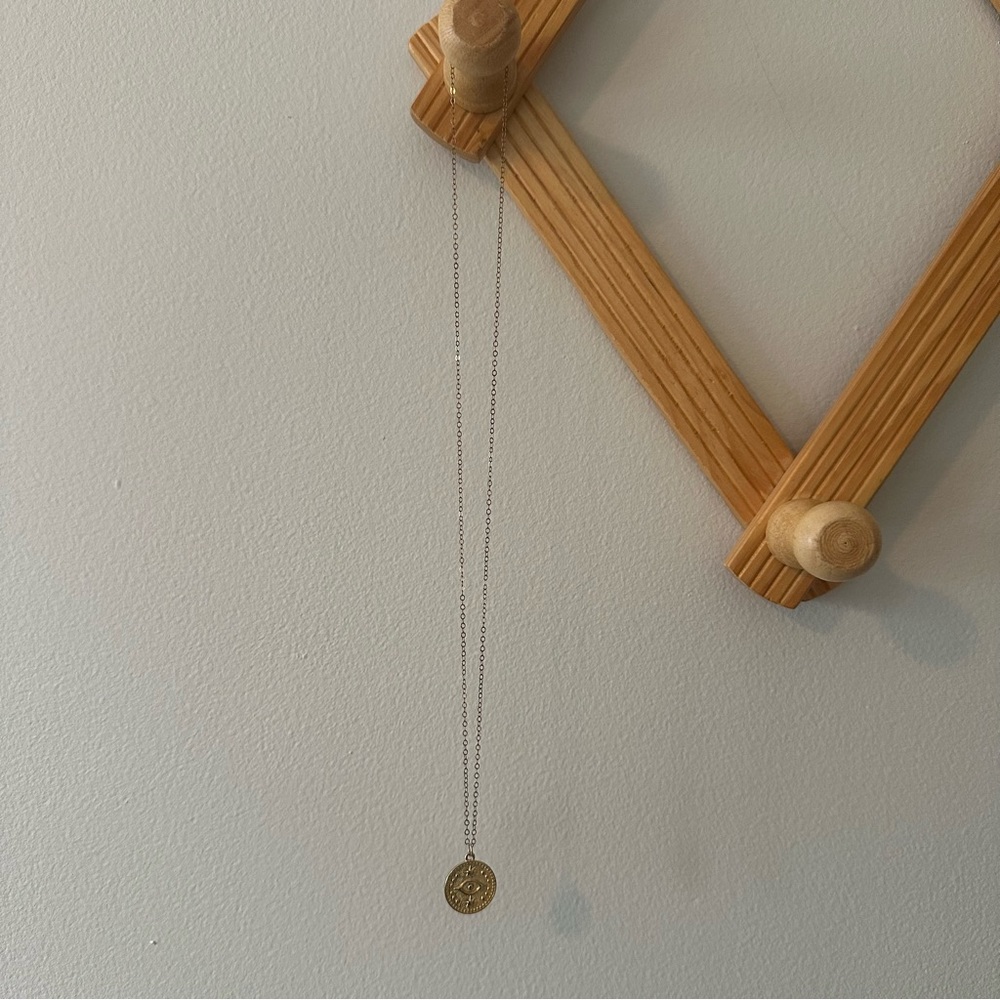 SOLD Elizabeth Lyn evil eye coin necklace - Picture 2 of 3